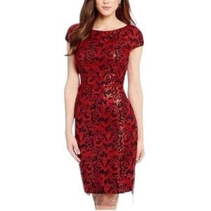 Antonio Melani Milo Sequin Mesh Sheath Dress – Red – Size 2